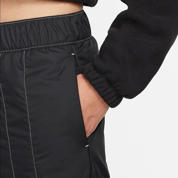 Nike Sportswear Swoosh Curve Plush Trousers black Women's large new with tags - Picture 3 of 12